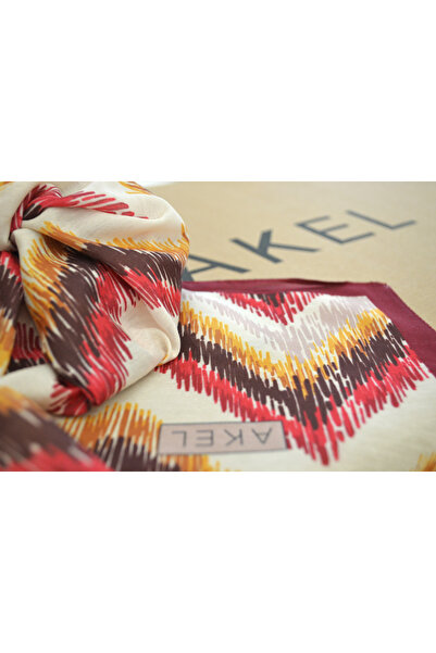 Akel Βαμβακερό σάλι με σχέδιο πυραμίδας - Μέγεθος 75x185