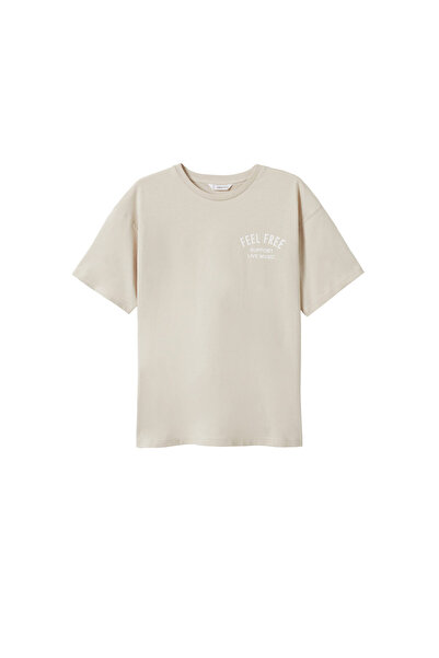 MANGO Kids Μπλουζάκι για αγόρι μπεζ 27000771