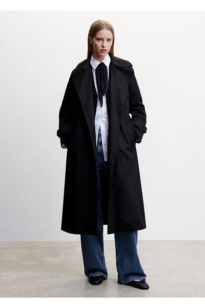 MANGO Black Women's Raincoat & Windbreaker47094026