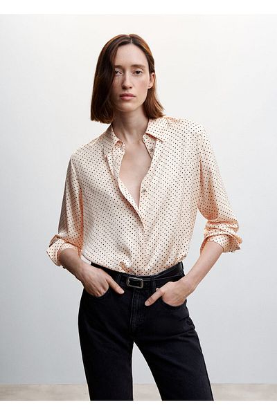 MANGO Woman Παστέλ ροζ γυναικείο πουκάμισο47043254