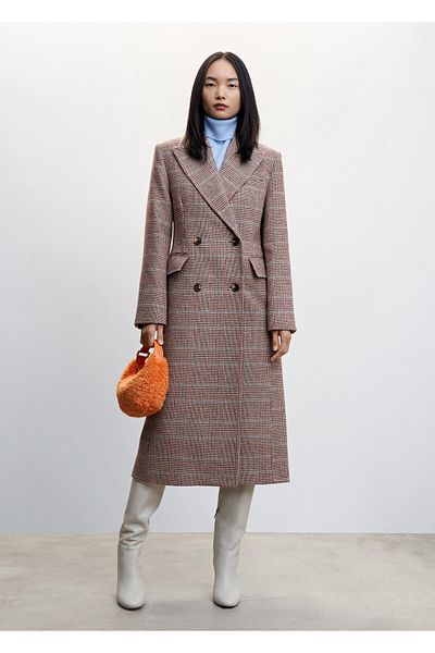 MANGO Woman Palton de damă de culoare roșu închis -37087766