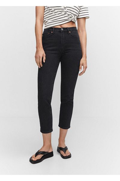 MANGO Woman Black Denim Women's Trousers47032537