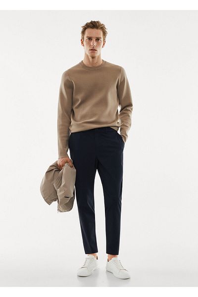 MANGO Man Pantaloni de bărbați bleumarin57034757
