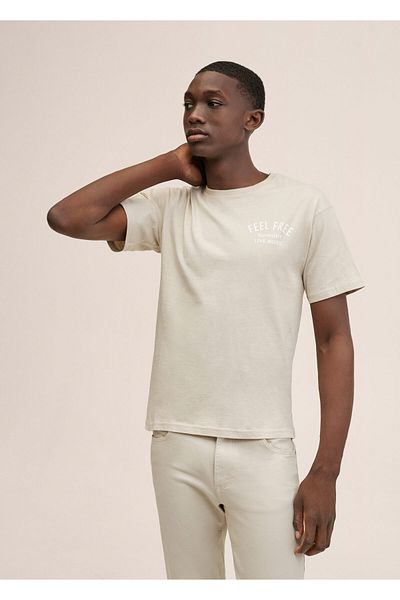 MANGO Kids Μπλουζάκι για αγόρι μπεζ 27000771