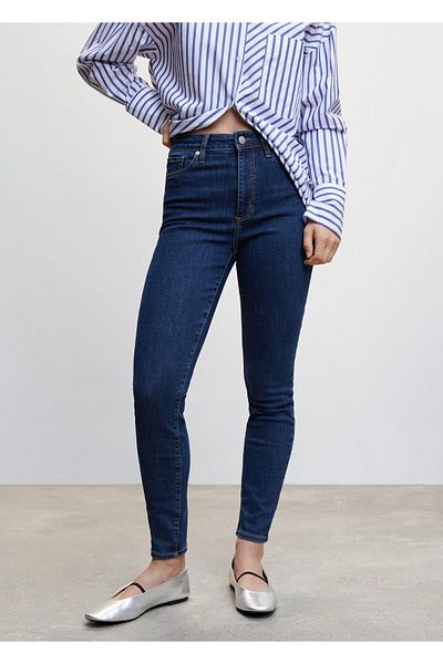 MANGO Woman Dark Denim Women's Trousers47000154