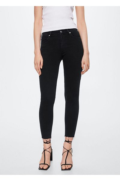 MANGO Woman Denim Women's Trousers - Black37084002