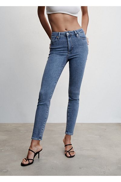 MANGO Woman Medium Denim Color Women's Trousers47000155