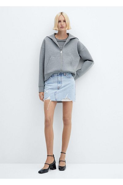 MANGO Woman Fustă de damă din denim ușor 57040292