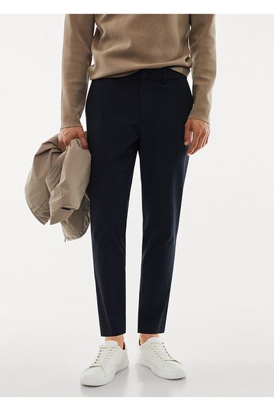 MANGO Man Pantaloni de bărbați bleumarin57034757