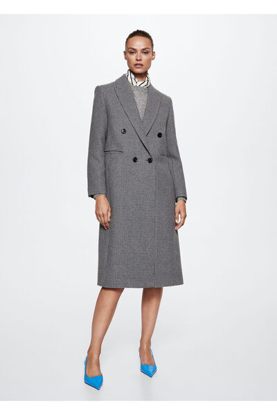 MANGO Woman 37038258 Модел Сиво дамско палто