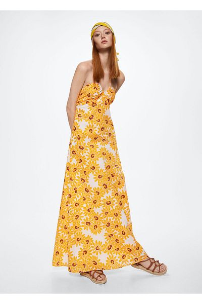 MANGO Woman Γυναικείο Κίτρινο Φόρεμα - Μοντέλο 37081308