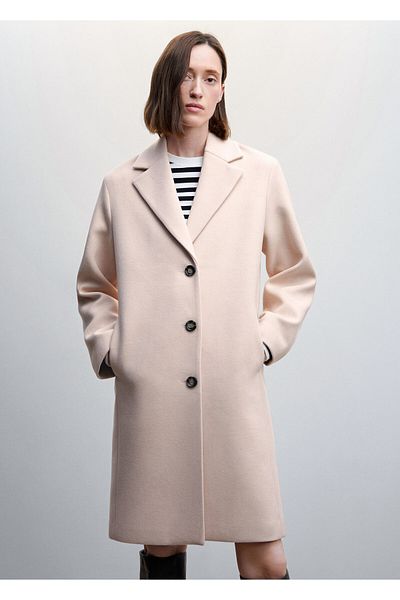 MANGO Woman Nude Colored Women's Coat47000281