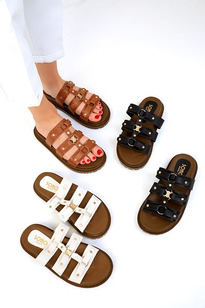 SOHO Tan Women's Slippers - 19285 Model