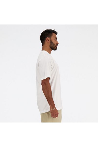 New Balance BÍLÉ bavlněné tričko S/S Sport Essentials