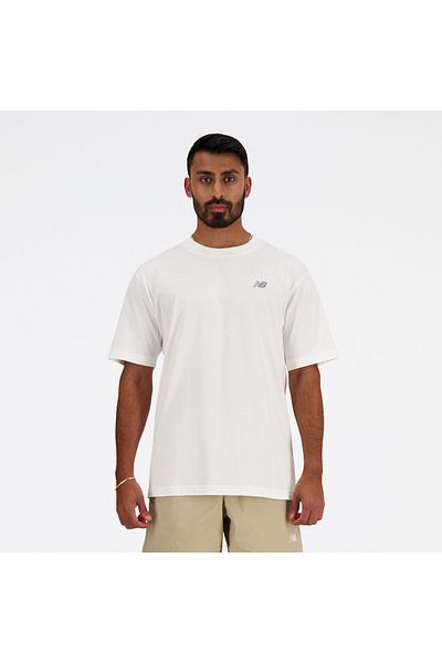 New Balance BÍLÉ bavlněné tričko S/S Sport Essentials