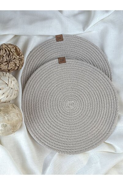 Tropikhome Krem Hasır Supla 2lı Amerikan Servis Şık Çeyiz Takımı Örgü Sunum T...