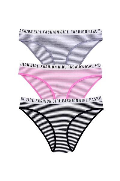 Tutku Γυναικεία εσώρουχα ριγέ Fashion Girl 3 Συσκευασία