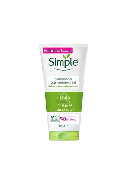 Simple Kind To Skin Moisturizing Facial Cleansing Gel Vitamin B5 E Smooth and Healthy Skin 150 ml