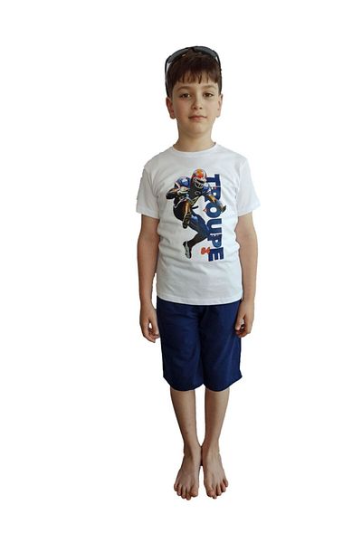 Bluence Set Capri alb din bumbac pentru ospătar pentru bărbați