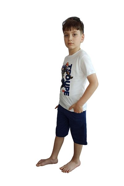 Bluence Set Capri alb din bumbac pentru ospătar pentru bărbați