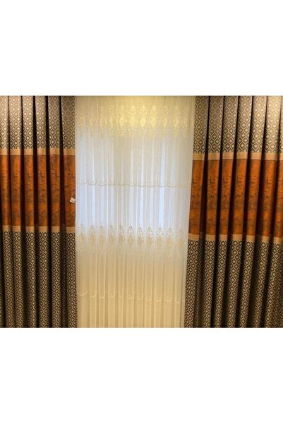 NİVEMESHOME Cortina de fundal cu panou de țiglă auriu