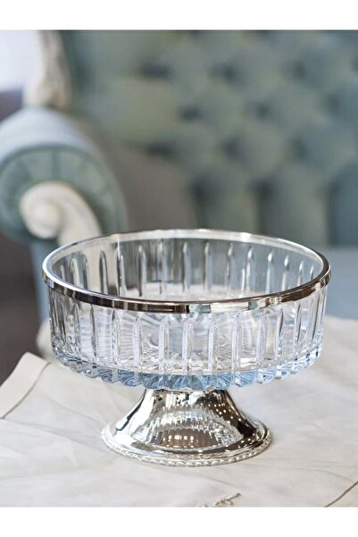 Bakır Concept Gümüş Kaplama Ayaklı Kase Kristal Gümüş Renk