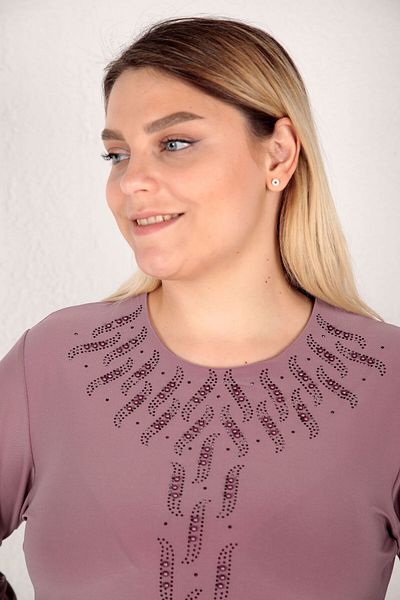 AfifeCOLLECTİON Κομψή μπλούζα για τη μαμά για το γάμο με λεπτομέρεια από αστραφτερή πέτρα