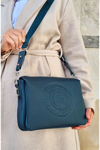 Just Polo حقيبة كتف وحقيبة كروس للنساء من Justpolo لاكوست مكونة من 6 أقسام