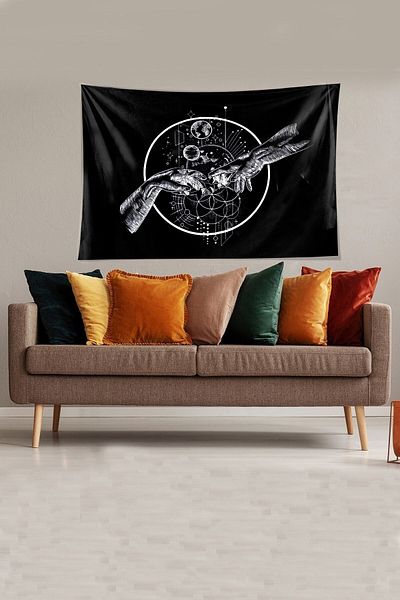 Fortuna The Creation Of Black Ademin Αδιάβροχο βελούδινο ύφασμα Ταπετσαρία τοίχου Ταπετσαρία τοίχου