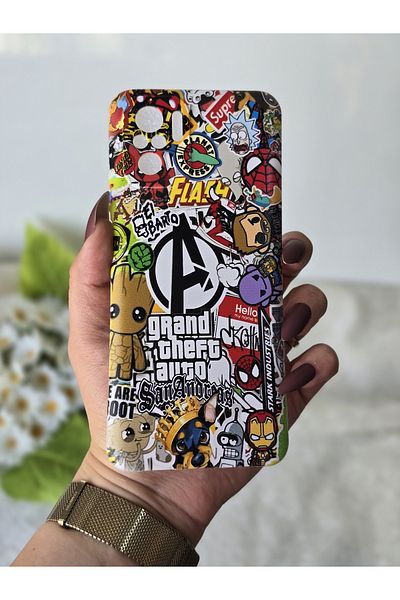 SUPER FRAME حافظة هاتف شفافة مطبوعة متوافقة مع هاتف Xiaomi Redmi Note 10 / 10s