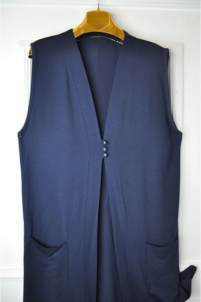 elma abone Simple Three-Button Long Vest