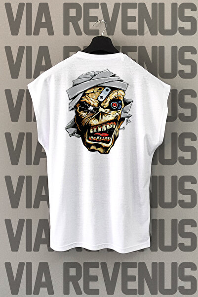 Vordevia Bela sportska majica - leđa sa lubanjom Štampano , bez rukava