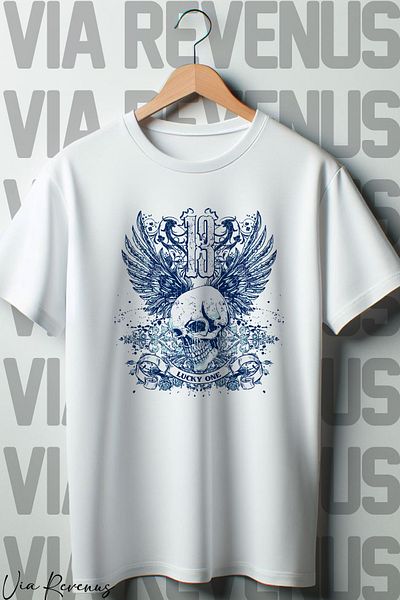 Vordevia Λευκό μπλουζάκι Oversize - Lucky One Printed