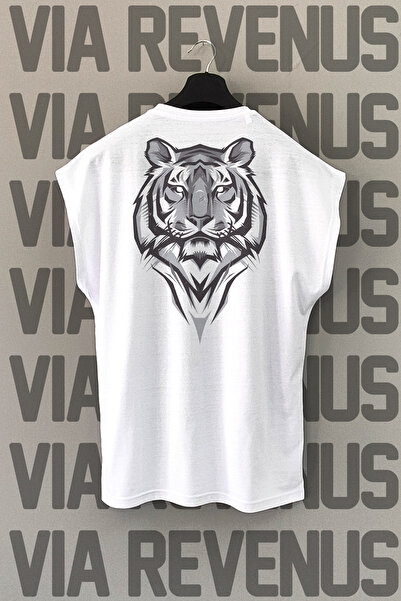 Vordevia Bela sportska majica - Tigrova leđa Štampano , bez rukava