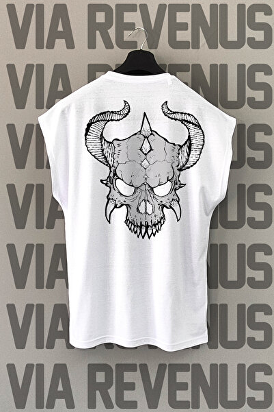 Vordevia Devil Back Štampano bela sportska majica bez rukava