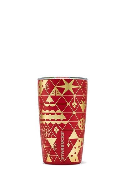 Starbucks 355 Ml Stainless Red Star Patterned Thermos Cup