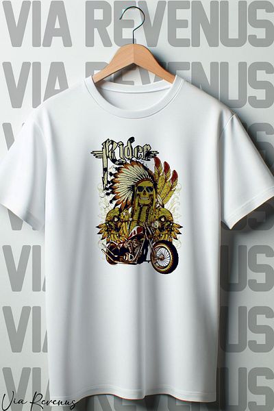 Vordevia Λευκό μπλουζάκι Oversize - Rider Printed