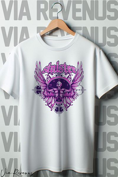 Vordevia Tricou alb oversize - imprimat Sinister