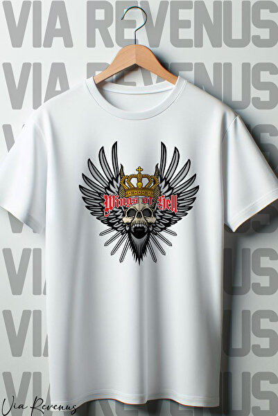 Vordevia Bela Oversize kroj T-shirt - Krila pakla Štampano