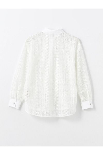 LC Waikiki LCW Oversize vzorovaná dámská košile - Dlouhý rukáv
