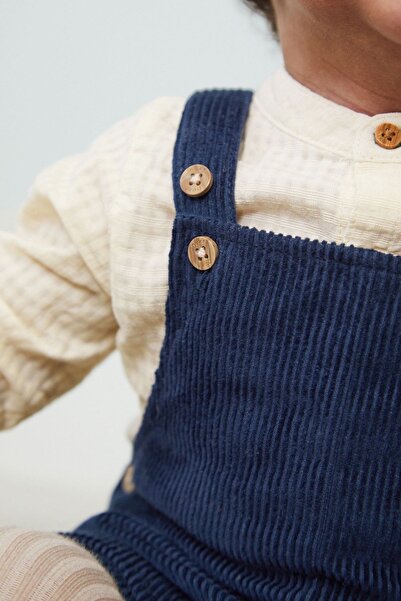 Next Baby 3 Piece Cotton NavySmart Salopet Body Socks Set