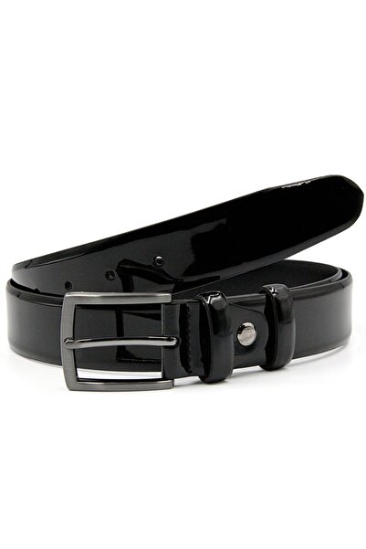 ÖZTÜRK DERİ ERKEK SİYAH RUGAN PARLAK DERİ KEMER