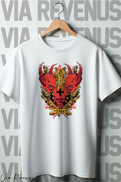 Vordevia Bela Oversize kroj T-shirt - Nikada ne beži Štampano