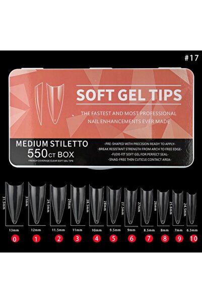 Nail Master Soft Jel Tips Protez Tırnak Tips Uzatma Yeni Nesil 550 Adet