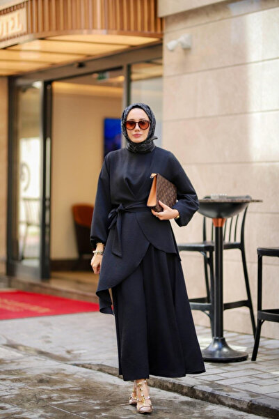 NS Moda Black Hijab Adel Set - Model-516