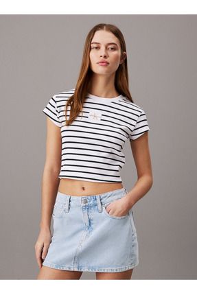 Cropped calvin klein t shirt discount