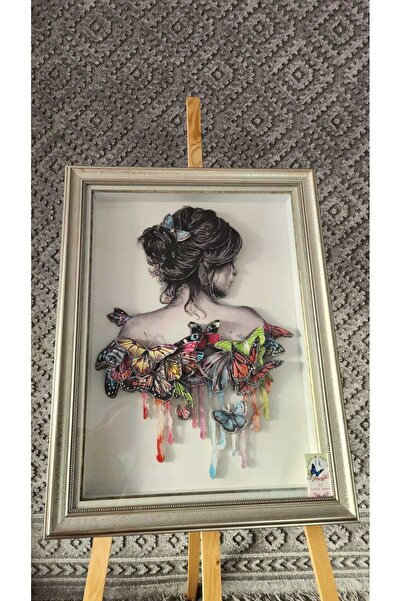Atölyeden Sanata 32 Kelebekli Kız Rölyef Tablo 50*70