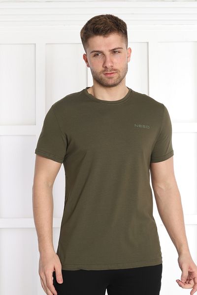 NEED LİFE Green Need Printed Men's Crew Neck T-Shirt