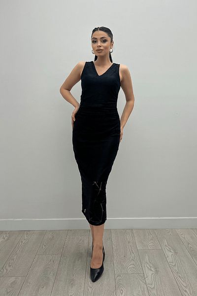 giyimmasalı Black Lace Patterned Pencil Dress