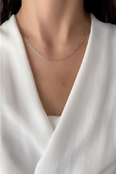 Serline Desing 925 Ayar Gümüş Patentli , Ataç Gümüş Zincir (ince Kalınlıkta)